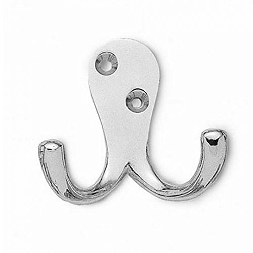 Double Robe Hook Polished Chrome or Satin Chrome Amazon.co.uk DIY