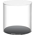 Kcgani Transparent Acrylic Cylinder Action Figures Toys Craft Display Case, Countertop Stationery Makeup Brush Lipstick Eyebrow Cotton Swab Cosmetic Storage Box Jewelry Container, 4.3x4.3x4.3In