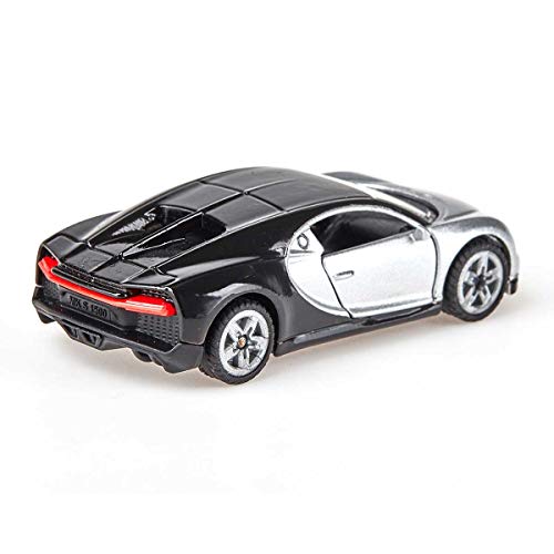 siku 1508, Bugatti Chiron Sportwagen, Spielzeugauto für Kinder, Metall/Kunststoff, Silber/Schwarz, Öffnende Türen – Bild 5