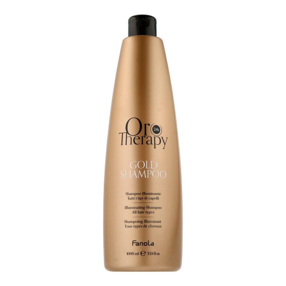 Fanola Orotherapy, Gentle Cleaning Illuminating Shampoo Infused with Microactive Gold, Keratin and Argan Oil for Light, Soft and Shiny Hair, 1000