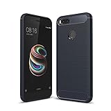 MYLB Xiaomi Mi A1 case, Ultra Slim Lightweight Carbon Fiber Design Flexible Soft TPU Case Highstrength Shockproof Protective Back Cover to Protect the Mobile Phone for Xiaomi Mi A1 (Navy)