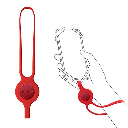 Bone Strap Hook Silicone Multi-Purpose Hook, 6.7 inches Wrist Lanyard for Key Card Wallet Airpod Case Name Badge USB Stick - Red