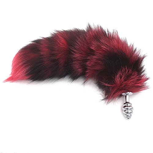 Joycentre Red Faux Fox Tail Stainless Steel Fun Plug Romance Games Play Party Toy Love Gift for High Happy,Style 3 (S)