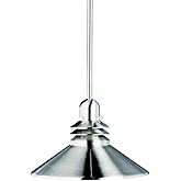 Kichler Grenoble 11" Mini Kitchen Pendant, Contemporary 1-Light Pendant in Brushed Nickel, (11" W x 8" H), 2714NI