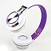 Intone Ms200 Stereo Low Bass Folding and Adjustable Headphone Earbuds - White / Purple