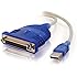 C2G / Cables To Go 16899 USB To DB25 Parallel Printer Adapter Cable, 6 Feet