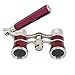 OPO Opera Theater Horse Racing Glasses Binocular Telescope with Handle (Red with Silver Trim) 3X25