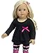 Sophia's Mix & Match Ikat Print Knit Leggings, Long-Sleeved Ruffle Top, & Fuzzy Boots Complete Outfit Set for 18” Dolls, Hot Pink/Black