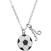 Personalized Soccer White Ball Initial Necklace, Soccer Jewelry - Soccer Player Gifts Custom Soccer Gift, Girls Soccer Jewelry, Gift for Soccer Players