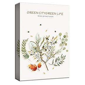 Canvas Wall Art Green Leaves Green Life Painting Artwork for Home Decor Framed - 12x18 inches