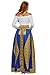 Dearlovers Women Retro Folk Print Full Length Maxi Beach Skirt Yellow