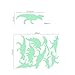 Iuhan 8pcs Dinosaurs Wall Decals Fluorescence Stickers Glow in The Dark, Children's Room Nursery Removable Wall Stickers Murals