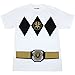 Mighty Fine Power Rangers White Ranger Belt Costume T-Shirt