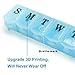 7 Day Pill Cases, Weekly Pill Box with Large Compartment, Pill Organizer Hold Vitamins, Cod Liver Oil, Supplements and Medication (Blue)