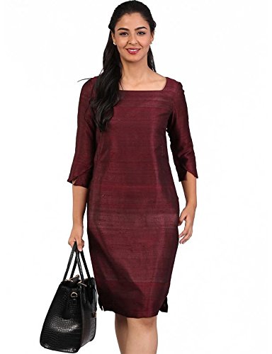 raw silk shift dress