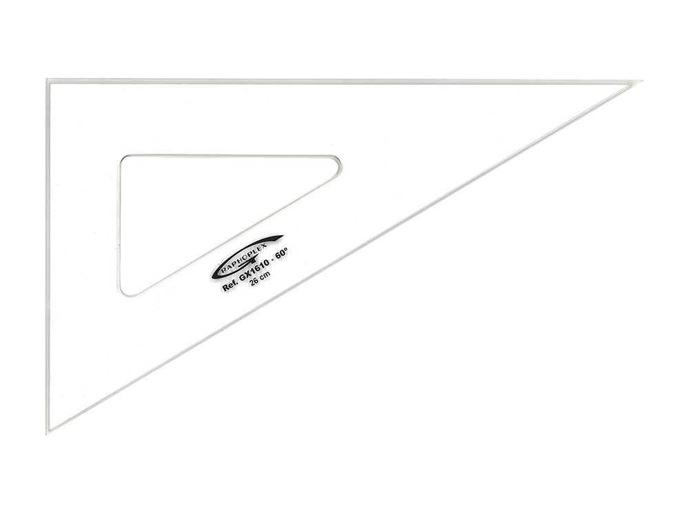 Graphoplex Square 60° with 3 Edges Stain Resistant 26 cm Transparent