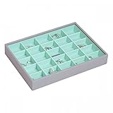 Stackers Dove Gray & Mint Green Classic 25 Section Jewelry box