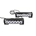 FOXCID 2 X 6 LED 9 Modes Traffic Advisor Emergency Warning Vehicle Strobe Lights for Interior Roof/Dash/Windshield/Grille/Deck Universal Waterproof (White)