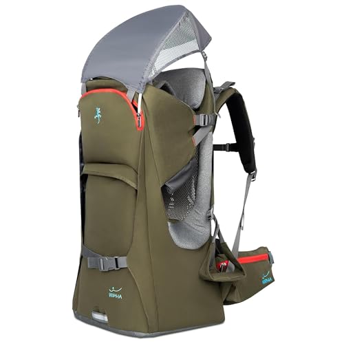 WIPHA Toddler Hiking Carrier, Baby Backpack with Sun Canopy & Storage