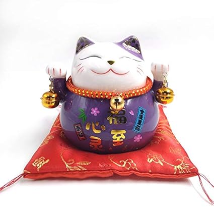 Aquaman Store Figurines Et Miniatures Pouces En Porcelaine Chat Porte Bonheur Maneki Neko Decoration Maison Tirelire Chat Porte Bonheur Fengshui Craft 6 Couleurs Violet Amazon Fr Cuisine Maison