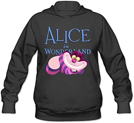 POOZ Women's Alice In Wonderland Cheshire Cat Hoodies Black Size S