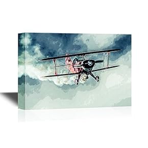 an Old Red Biplane in Air Show