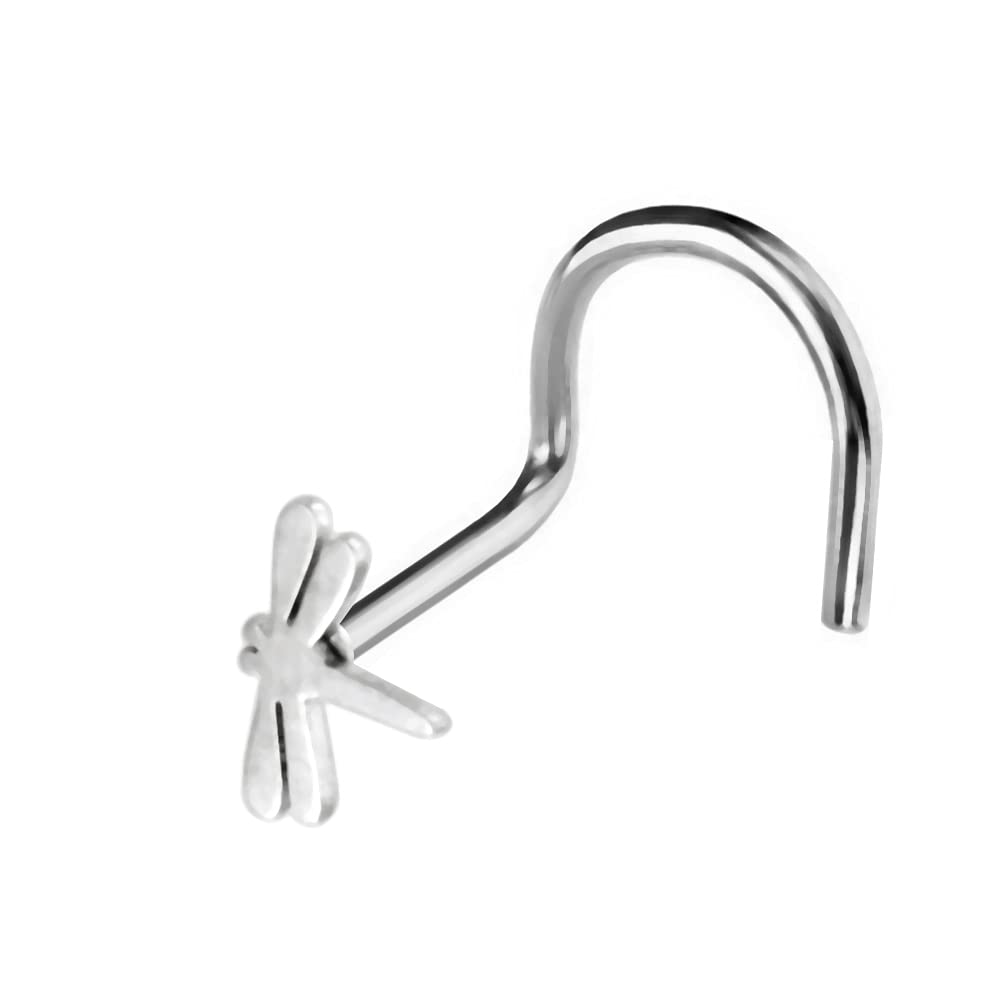 Casting Tiny Dragonfly 20 Gauge 316L Surgical Steel Nose Screw Stud Piercing Jewellery