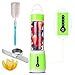 Juicer Cup 6 Blades Portable blender Personal Household Rechargeable Fruit Mixer with Powerful Motor, Electric Food Mixing Machine with Magnetic Secure Switch,USB Charger&Barker For Travel 480ML-Green