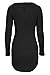 Womens Sexy V Neck Criss Cross Bodycon Long Sleeve Fitted Dresses,Black,M