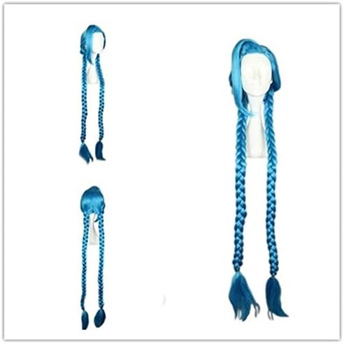 LOL-Jinx Cosplay Wig Long Straight Party Wig Synthetic Hair 130cm/51.2" Blue