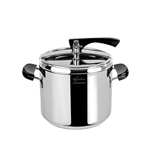 Lagostina De klassieke snelkookpan met mand en eco-pot modern Ø 22 cm, 7 lt Acciaio e Nero