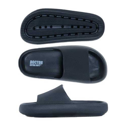 DOCTOR EXTRA SOFT Men's Classic Ultra Soft Sliders/Slippers with Cushion FootBed for Adult | Comfortable & Light Weight | Stylish & Anti-Skid | Waterproof & Everyday Flip Flops for Gents/Boys D-504