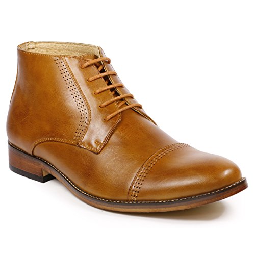 Buy Metrocharm MC115 Men's Lace Up Cap Toe Dress Ankle Chukka Boots