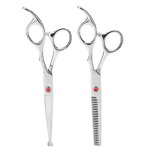 Professional Hair Cutting Thining Scissors Set Round Head Shears Baby Hairdressing Scissors Set for Baby Kids (Red)