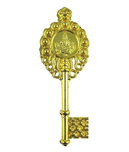 KRIWIN Vastu Fengshui Kuber Kunji Key Golden 4.25 inches for Money & Prosperity