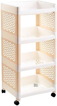 Cuticate キッチンラック キッチンワゴン 収納カートキャスター付 台所 浴室収納 おしゃれ 77cm いつでも送料無料 約30 ベージュ X 36