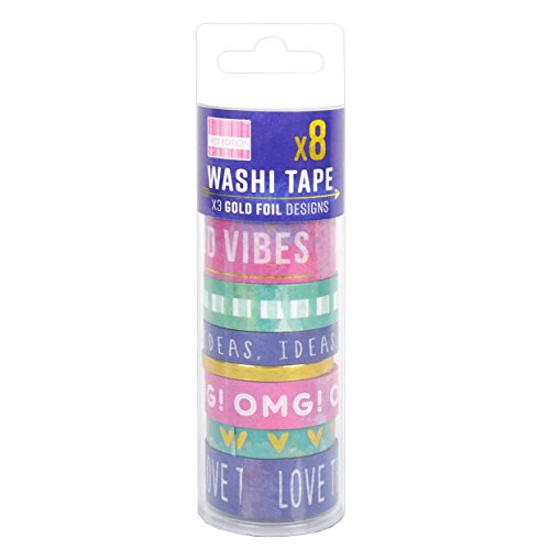 Trimcraft FEWTT003 First Edition Washi Tape Tubs-Watercolour, Multicolour