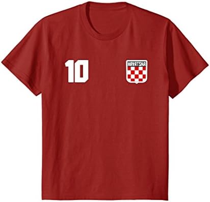 Kids HRVATSKA T-shirt Croatia Croatian Tee Retro Soccer Football 12 Cranberry