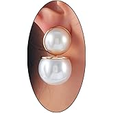 Gold Pearl Earrings for Women,Large Pearl Dangle Drop Earrings Formal Unique Pearls Jewelry