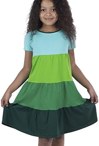 Petite Amelia Little Girls Colorblock Twirling Dress, Size 6, Green