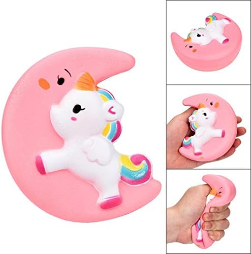 Longteck Slow Rising Squishies Jumbo, Toamen 10cm Cute Moon Unicorn Scented Squishy Charm Slow Rising Simulation Kid Toy Key Cell Phone Pendant Strap Gift Home Décor