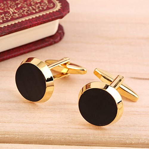 Gold&Black Color Round Mens Wedding Party Gift Shirt Cuff Links Cufflinks Drop Shipping Wholesale Wedding Accessories