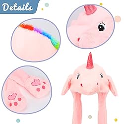 Hopearl Unicorn Hat with Ears Moving Jumping Pop Up