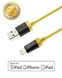 Spark Electronics MFI (Made for iPhone) Apple Certified Charging Data Cable Charger for iPhone 7/7 Plus 6/6 Plus - Retail Packaging - Yellow