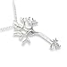 COS (TM) Silver Toned Nerve Cell Science Pendant Necklace Chemistry Biology Silver
