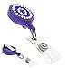 3 Pack - Cute Retractable Reel ID Card Badge Holders - Crystal Rhinestone Design with Metal Slide Belt Clip on Back by Specialist ID (Assorted Colors)