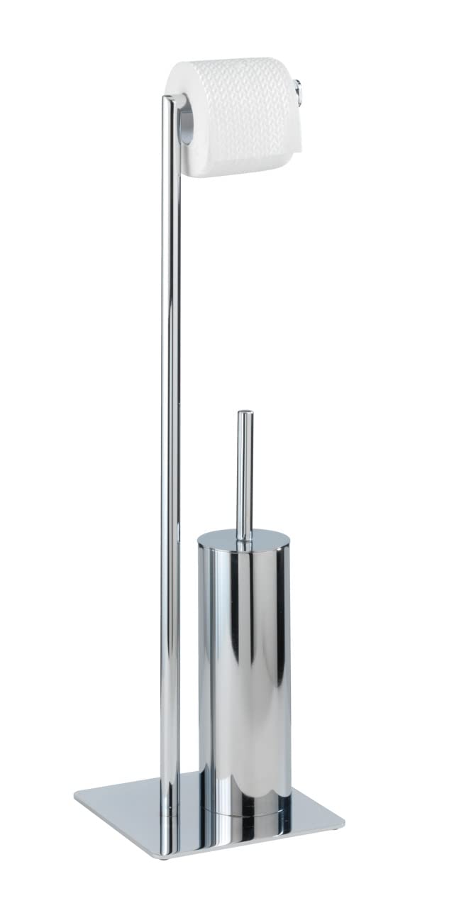 WENKO 18562100 Free Standing Toilet Brush Recco - Steel, 20 x 71.5 x 20 cm, Chrome