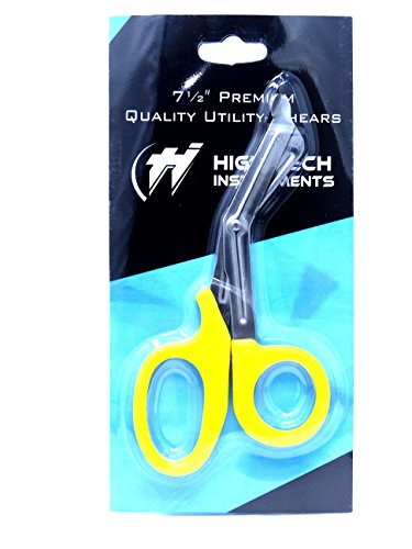 PARAMEDIC UTILITY NEON YELLOW BANDAGE FIRST AID TRAUMA EMT EMS SHEARS SCISSORS 7.25 INCH STAINLESS STEEL ( HTI BRAND)