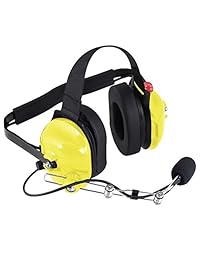 Radios robustas H42 detrás de la cabeza, auriculares de radio de dos vías con micrófono dinámico de cancelación de ruido, pulsar para hablar y jack de entrada de 0.138 in para música y reproductores de MP3
