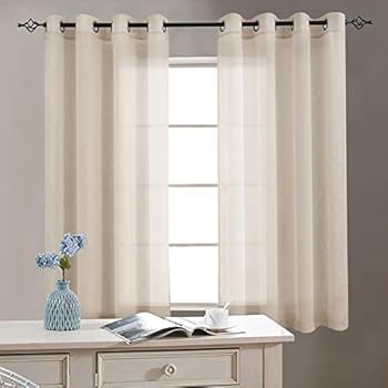Amazon Com Taupe Sheer Curtains For Bedroom Living Room 84 Inch